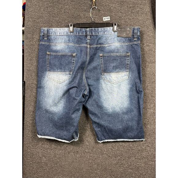 VTG Southpole Shorts Mens Size 46 Blue Denim Distressed Raw Hem Baggy Grunge - Picture 2 of 10